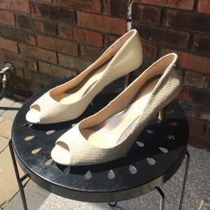 Snakeskin Calvin Klein Peeptoes